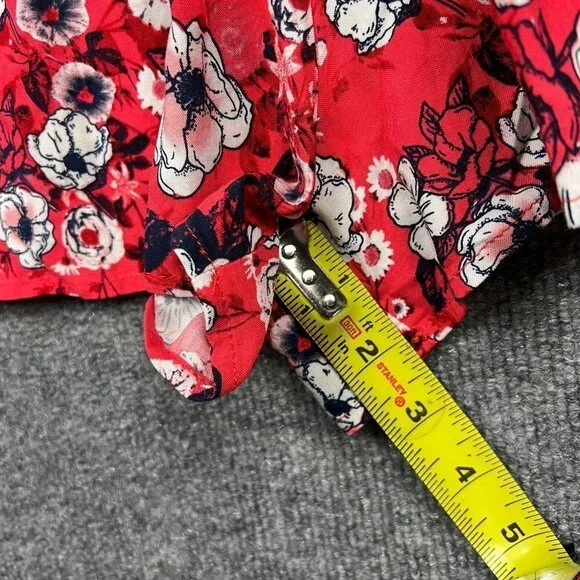 NWT Eyeshadow Red Floral Halter Romper Sz S Play Suit Boho - Picture 9 of 10
